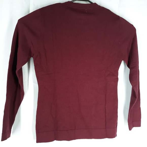 Abollria Women Long Sleeve Maroon Knit Sweater NWT - Picture 5 of 5